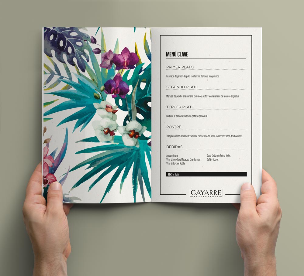diseño carta restaurante SinPalabras