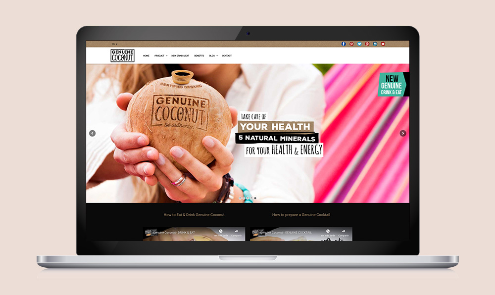páginas web para empresa Genuine Coconut SinPalabras