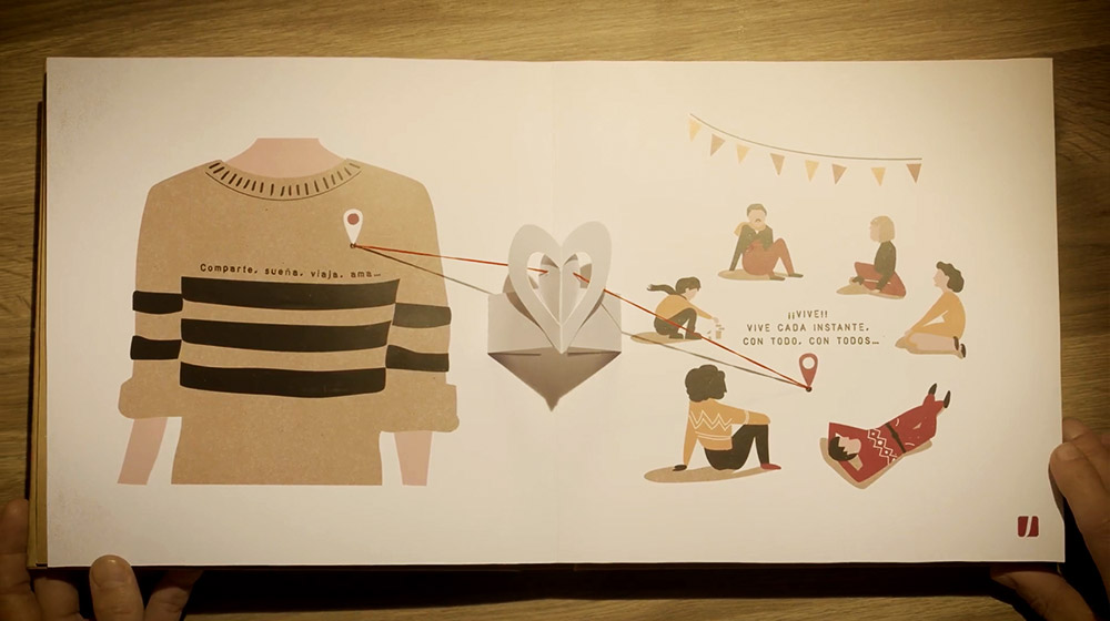 campaña navidad ilustración libro popup