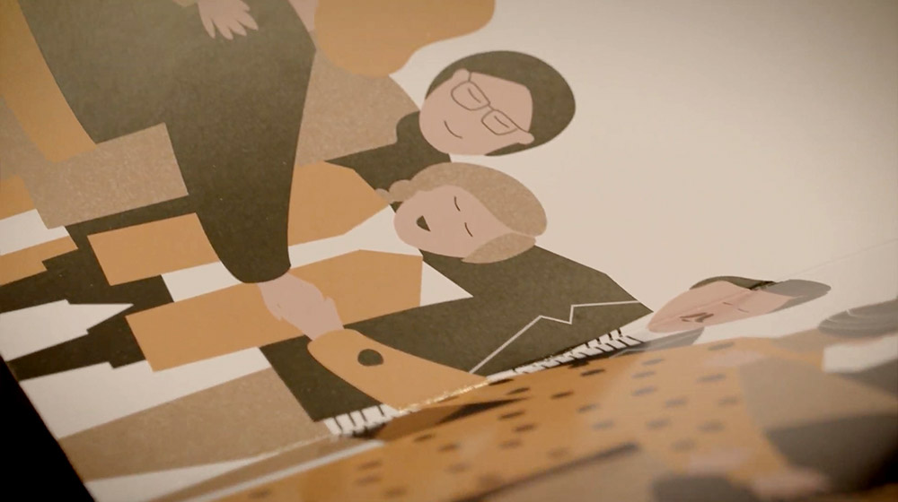 libro pop-up para campaña navidad sostenibilidad ilustración